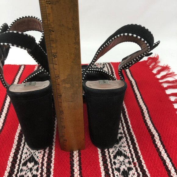 Tabitha Simmons Block Heel Black & White Sandals 9 - Picture 10 of 14